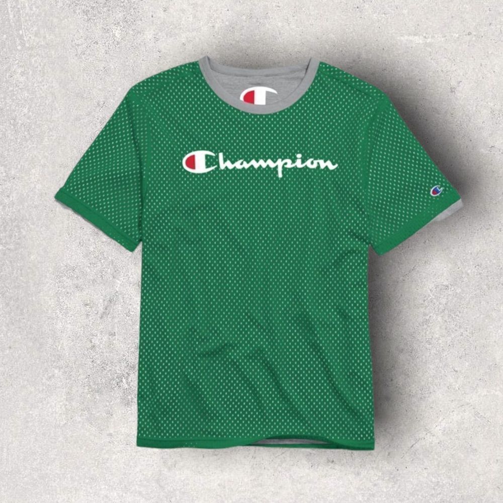 Champion Reversible Mesh Tee Green Gray Medium